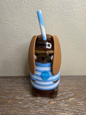 10 fl oz Figural Bunny Tumbler with Straw Sky Blue - Pillowfort